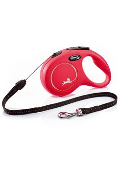 Vodítko FLEXI Classic New S lanko 8m/12kg červená