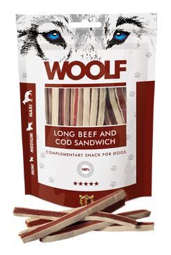 WOOLF Classic poch. Long Beef and Cod Sandwich 100g