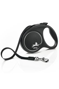 Vodítko FLEXI Black Design L pásek 5m/50kg stříbrná