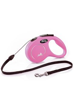 Vodítko FLEXI Classic New S lanko 5m/12kg růžová