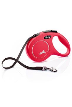 Vodítko FLEXI Classic New M pásek 5m/25kg červená