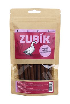 Pochoutka ZUBÍK Kachní tyčinky se spirulinou 200g